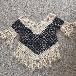 Fringed flowy crop top